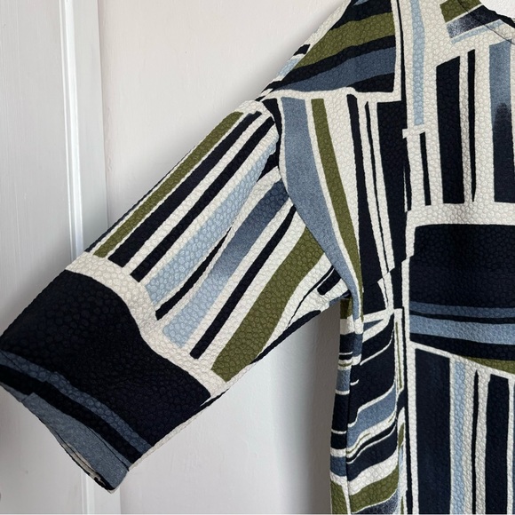 Weston Anthropologie Geometric Striped 3/4 Sleeve Shift Dress Size Medium - Picture 4 of 12
